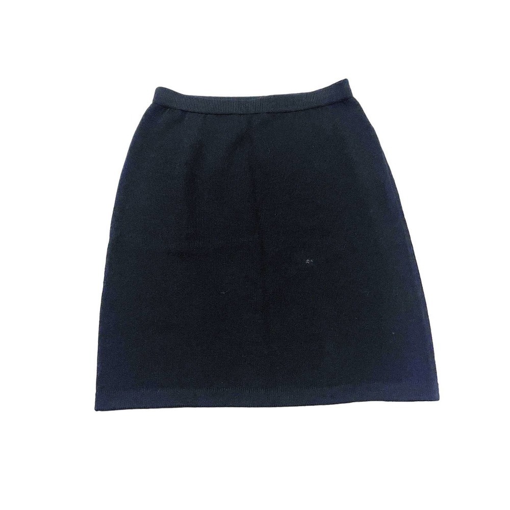 St. John's Black Woven Wool Classic Pencil Skirt Mint Condition USA SZ2